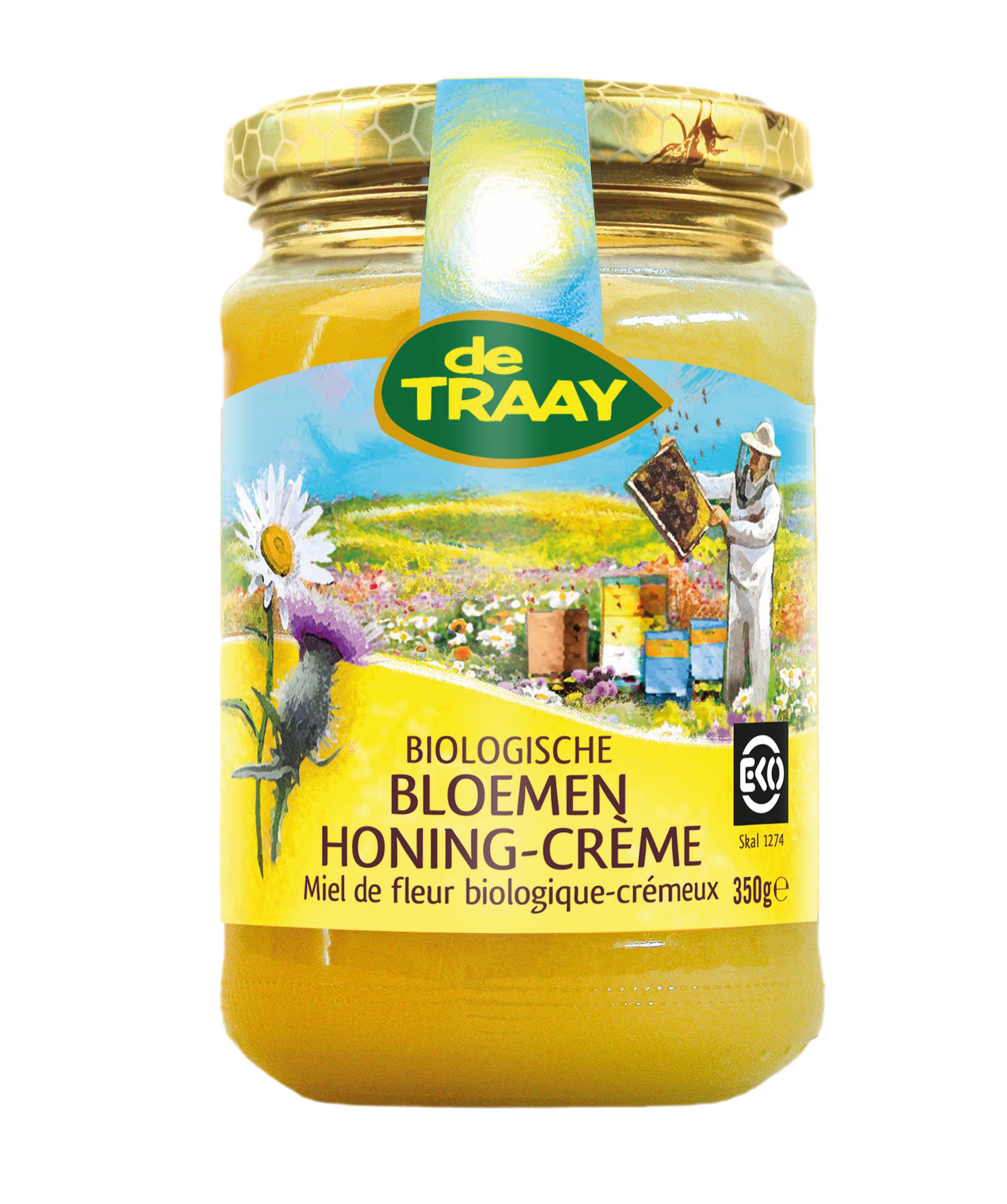 De Traay Bloemenhoning crème bio 350g